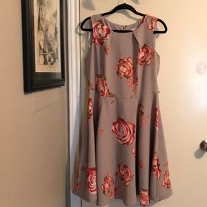 Eva Mendes Floral Midi Dress